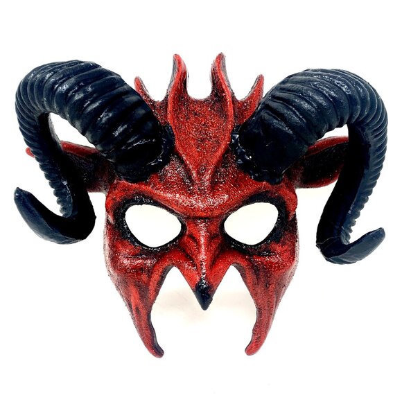 Krampus Ram Goat Demon with Horns Devil Halloween Masquerade Masks Party Mask - Picture 2 of 4